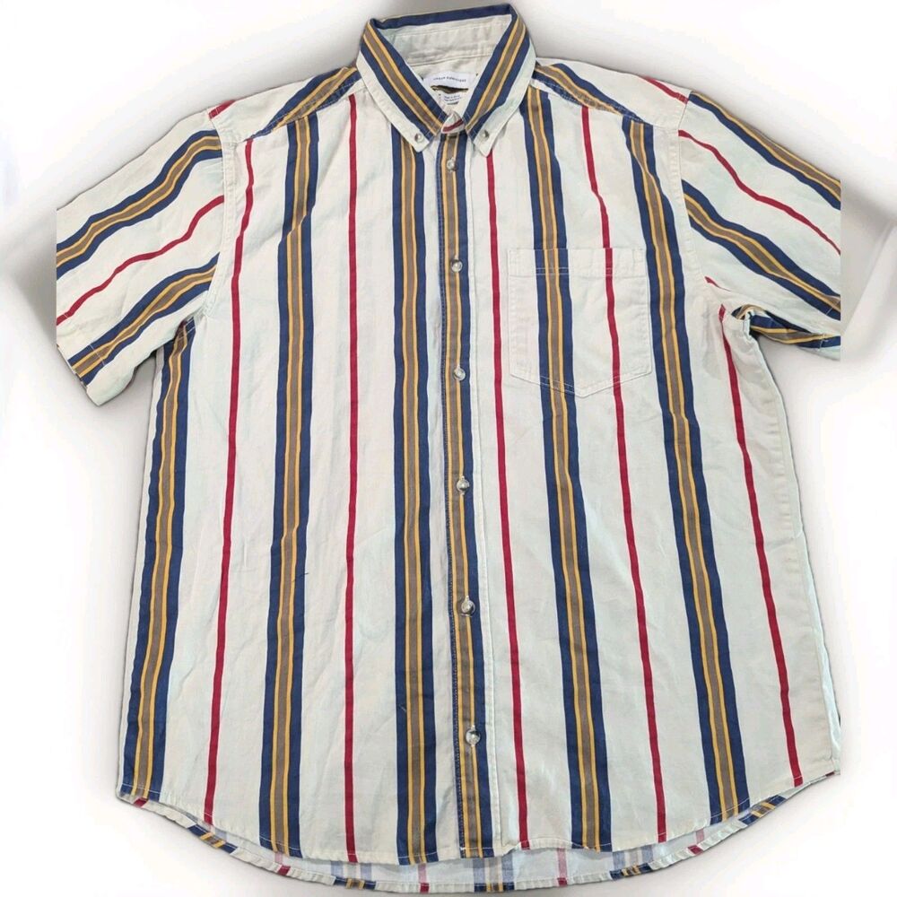 Urban Outfitters Men's Medium BDG Stripe Pattern Gauze Short Sleeve Shirt